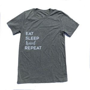 Tops - EAT SLEEP TRAVEL REPEAT Travel T-shirt Tops - EAT SLEEP TRAVEL REPEAT Travel T-shirt
